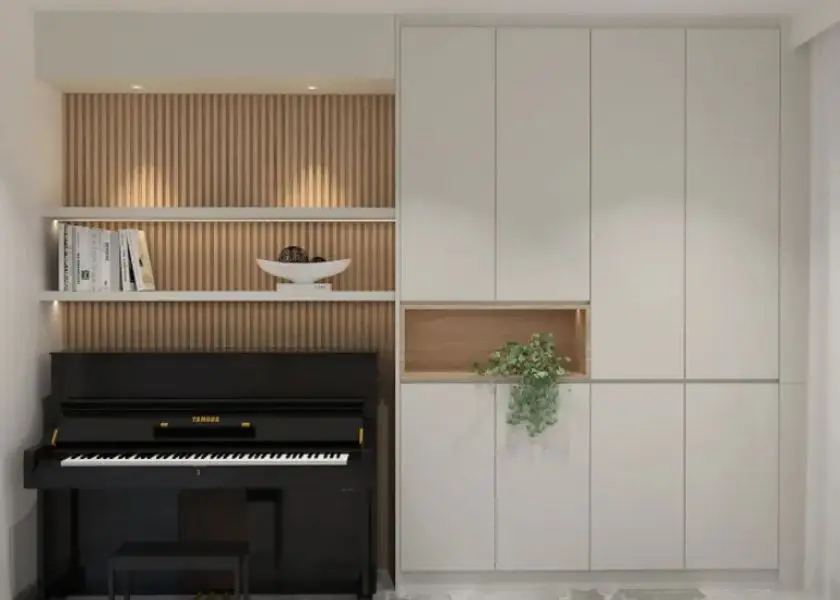 Cat Tembok Kombinasi Warna Cream dan Putih